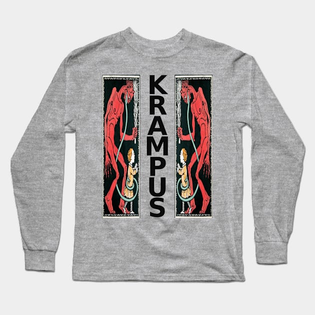 Red Krampus Long Sleeve T-Shirt by asimplefool